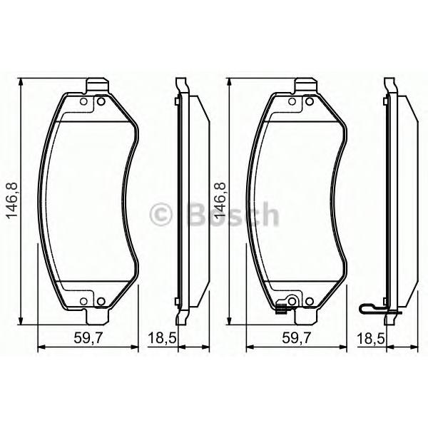 BOSCH - 0986495117 (Колодки тормозные CHRYSLER VOYAGER 2.4-3.3 00-/JEEP CHEROKEE 2.4-3.7 01-передние)