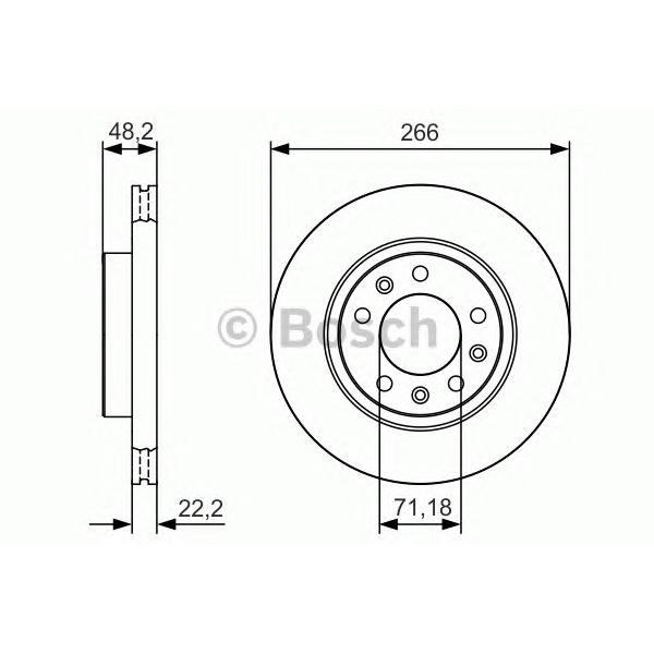 BOSCH - 0986479C34 (Диск тормозной Peugeot 308 13)