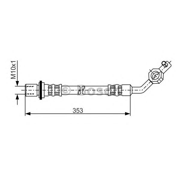 BOSCH - 1987481037 (Шланг тормозной FR DYNA 150/TOYOACE G15/HIACE/REGIUSACE 2WD 99-05 RH (колесо))
