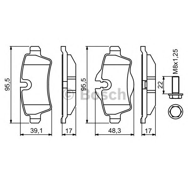 BOSCH - 0 986 494 242 (Комплект тормозных колодок, дисковый тормоз)