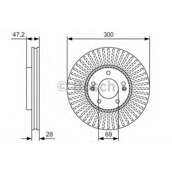 BOSCH - 0986479S14 (ТОРМОЗНОЙ ДИСК ПЕРЕДНИЙ)