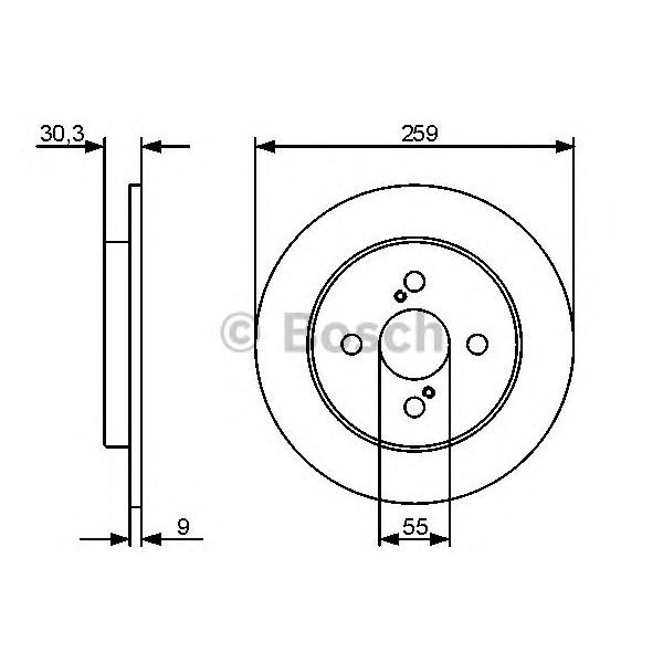 BOSCH - 0986479420 (Диск тормозной задн TOYOTA: AURIS (NRE15_, ZZE15_, ADE15_, ZRE15_, NDE15_) 1.8 Hybrid 06-, IQ (KGJ1_, NGJ1_) 1.0/1.33/1.4 D-4D 09-, VIOS/YARIS седан ()