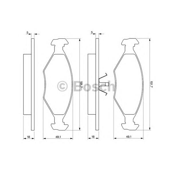 BOSCH - 0 986 424 514 (Комплект тормозных колодок, дисковый тормоз)