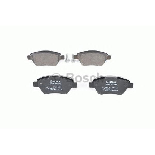 BOSCH - 0 986 494 092 (Комплект тормозных колодок, дисковый тормоз)