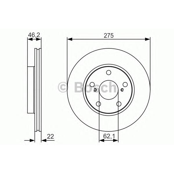 BOSCH - 0 986 479 R97 (Диск тормозной передний Ø275x22)