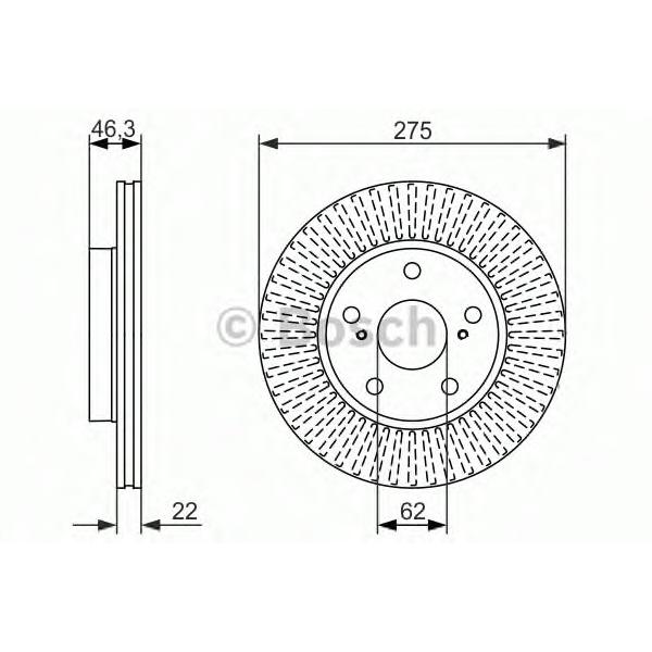 BOSCH - 0 986 479 341 (Диск тормозной передний Ø275x22)