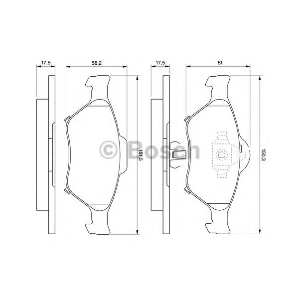 BOSCH - 0 986 494 101 (Комплект тормозных колодок, дисковый тормоз)