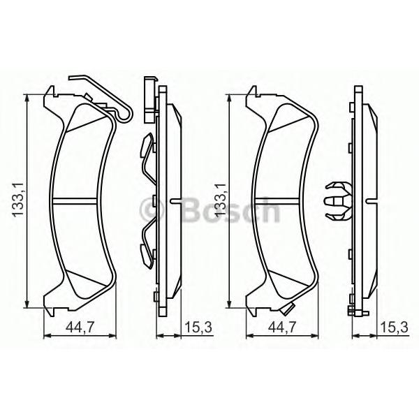 BOSCH - 0986494348 (Колодки тормозные задние дисковые к-кт)