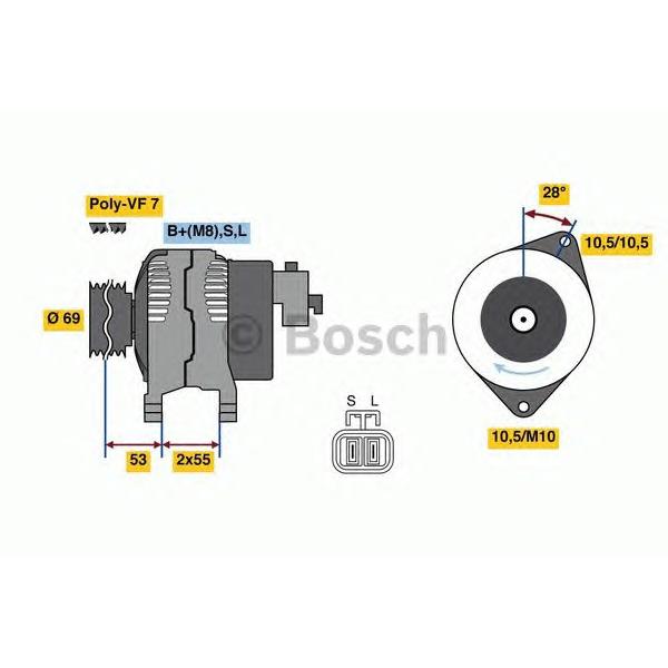 BOSCH - 0986080640 (Генератор 14V 110A)