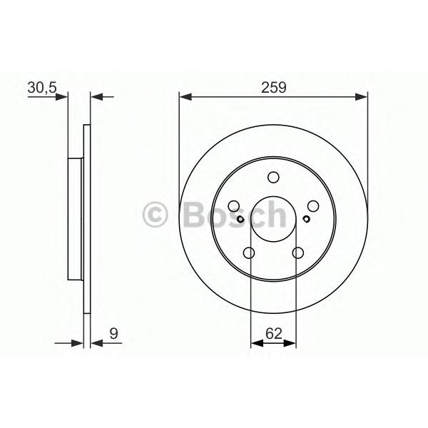 BOSCH - 0986479765 (Диск тормозной задний)