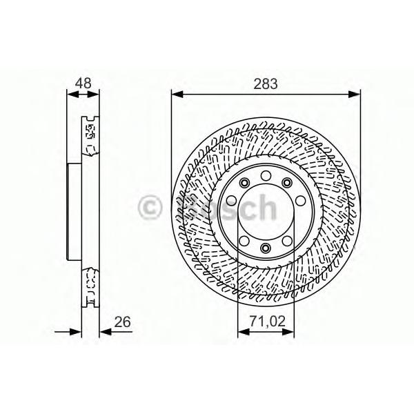 BOSCH - 0986479C33 (Диск тормозной перед PEUGEOT 308 II 14-)