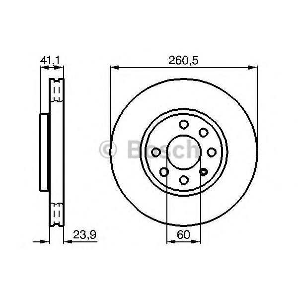 BOSCH - 0 986 478 730 (Диск тормозной передний 24x260 Opel Meriva A, Corsa C)