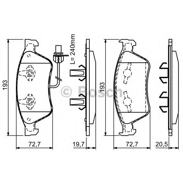 BOSCH - 0 986 494 200 (Комплект тормозных колодок, дисковый тормоз)