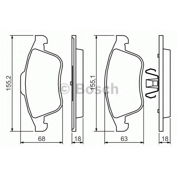 BOSCH - 0986494401 (Колодки тормозные RENAULT LATITUDE 11-/MEGANE 08-/SCENIC 09- передние)