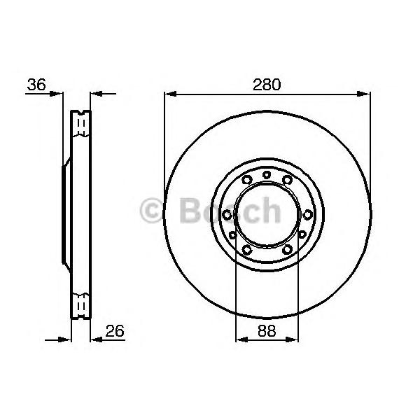 BOSCH - 0986478854 (Тормозной диск передний 0986478854)