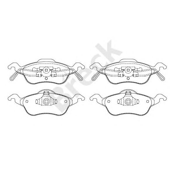 BRECK - 23154 00 702 00 (Колодки тормозные передние для Ford Focus I 1998~2004)