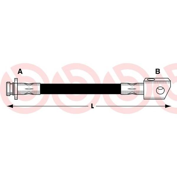BREMBO - T56032 (Шланг тормозной, задний левый/правый)