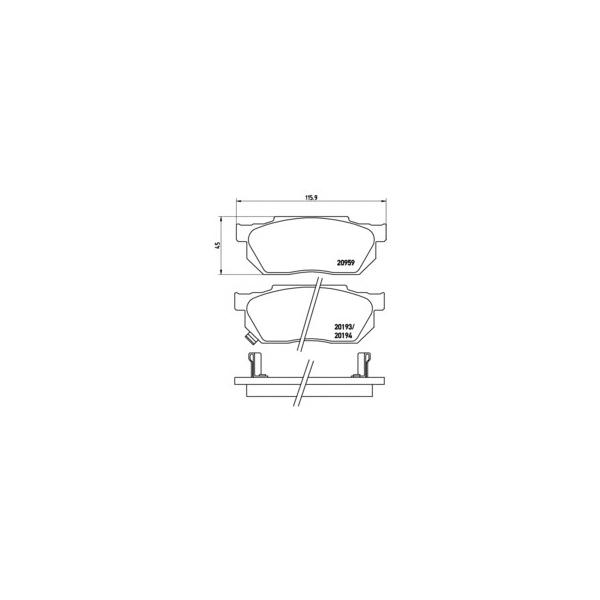 BREMBO - P28008 (Колодки тормозные дисковые передн. HONDA CIVIC III Hatchback (AL AJ AG AH) 10/83-10/87 / HONDA C)