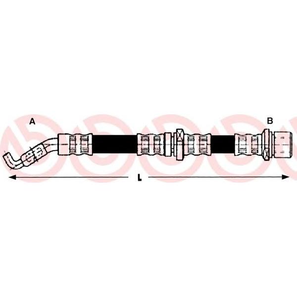 BREMBO - T78001 (Шланг тормозной | перед |)