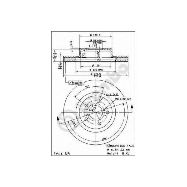 BREMBO - 09.5674.21 (Диск тормозной передний Ø276x24)