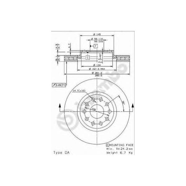 BREMBO - 09.9632.14 (Диск тормозной передн LANCIA: KAPPA 94-01, KAPPA SW 96-01, KAPPA купе 96-01)