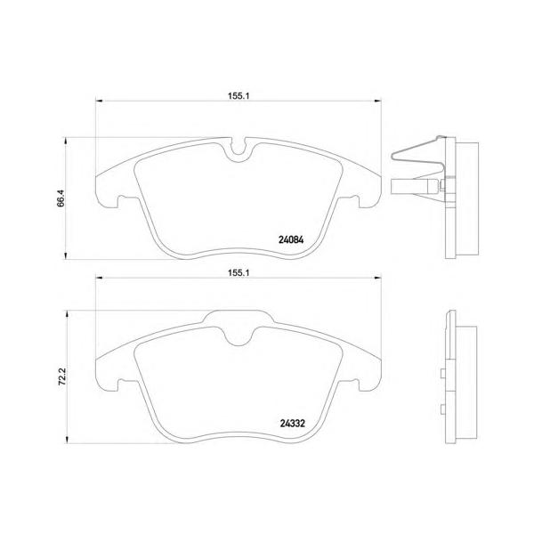 BREMBO - P 61 106 (P61106 колодки дисковые передние!/ Citroen C5, Peugeot 407/508 1.8/2.0/1.6HDi/2.0HDi 08>)
