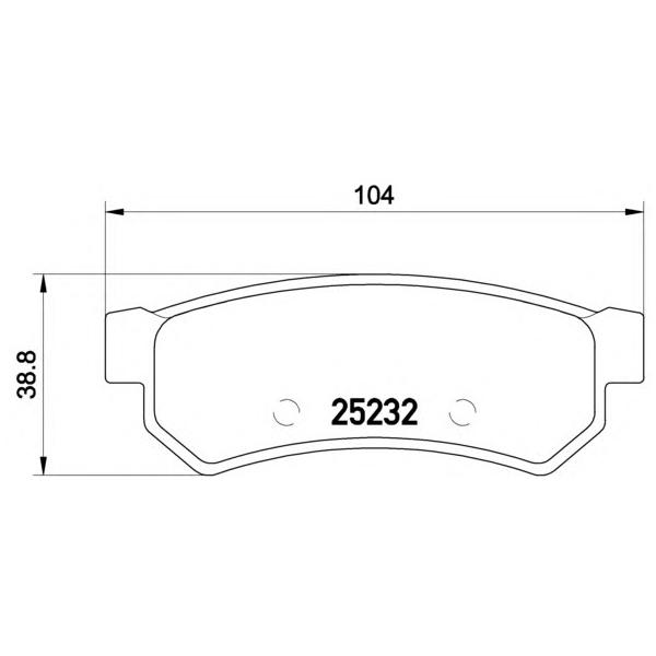 BREMBO - P 10 053 (колодки дисковые (зад. прямые ушки))