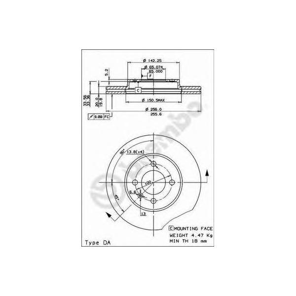BREMBO - 09516611 (Диск тормозной | перед |)