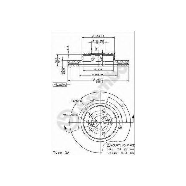 BREMBO - 09.5673.14 (Диск торм пер вент LEGACY)