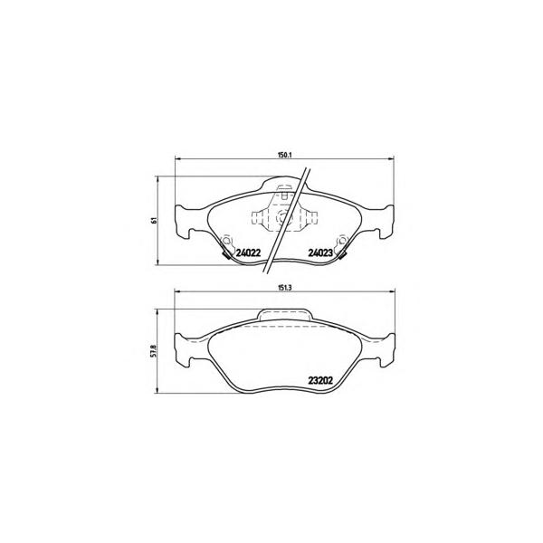 BREMBO - P83085 (колодки дисковые п./ Toyota Yaris 1.0/1.3 06>)