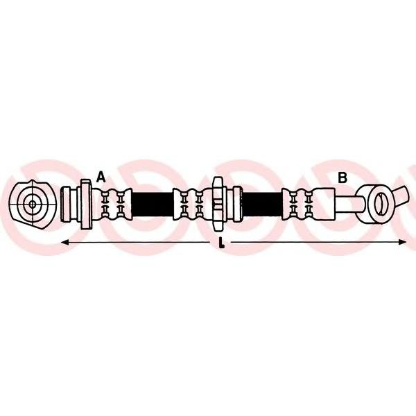 BREMBO - T56148 (Шланг тормозной, передний правый)