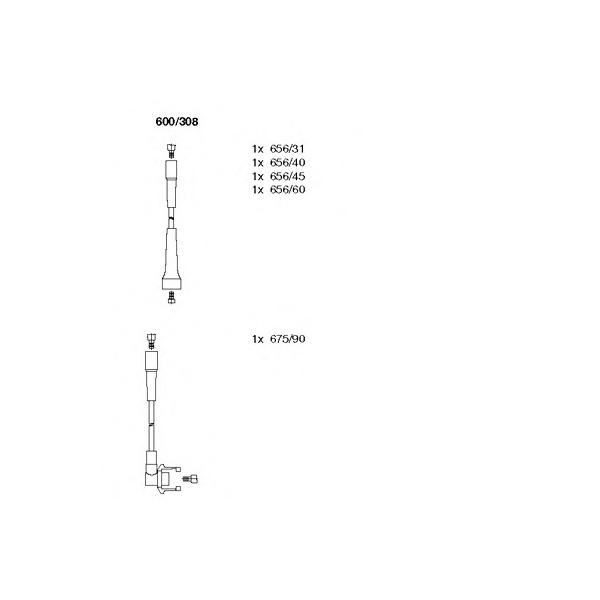 BREMI - 600-308 (ком-т проводов/ Renault Clio 1.8 94-98/Laguna 1.8/2.0 93-01)
