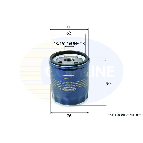 COMLINE - EOF003 (ФИЛЬТР МАСЛ ROV 100-800 1.4-2.0 90-/LAND ROV DISCOVERY 2.0 16V 93-)