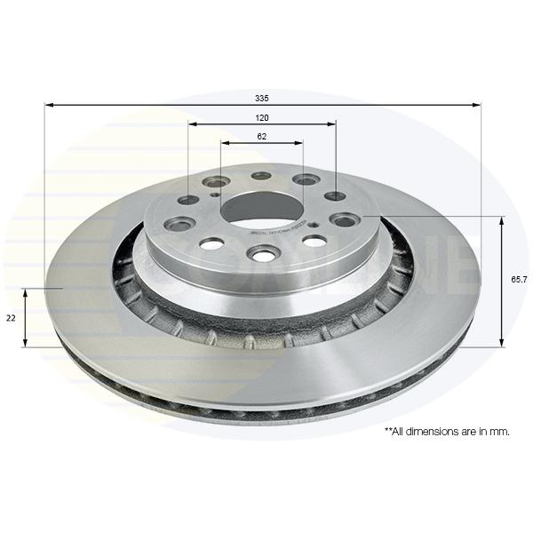 COMLINE - ADC2506V (ДИСК ТОРМ Lexus LS460 06->, LS600h 07-> (лев, пара с ADC2507V) (С ПОКРЫТИЕМ))