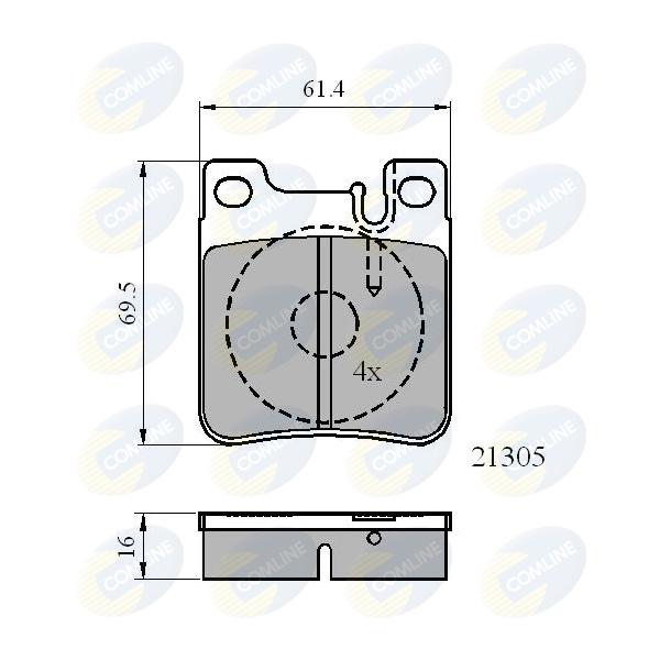 COMLINE - CBP0702 (КОЛОДКИ CHR CROSSFIRE 04 -/MER C CLASS 01 -/CLK 97 -/E CLASS SALOON 93 - 03/S)