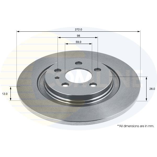 COMLINE - ADC1547 (ДИСК ТОРМ Citroen C8 02 ->, Fiat Ulysse 02 ->, Lancia Phendra 02 ->, Peugeot 807 02 ->, Expert 00 ->)