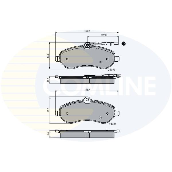 COMLINE - CBP11621 (КОЛОДКИ CIT DISPATCH VAN 07 -/FIAT SCUDO VAN 07 -/PGT EXPERT TEPEE 07 -)