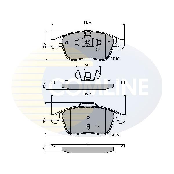 COMLINE - CBP01725 (КОЛОДКИ ПЕР REN LAGUNA III/MEGANE/GRAND SCENIC 2.0/2.0DCI/3.0/3.5 07-)