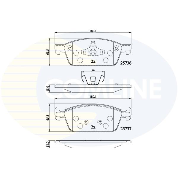 COMLINE - CBP02196 (КОЛОДКИ ПЕР FRD FOCUS III 11-/KUGA 1.6ECOBOOST/2.0ST/TDCI 13-)