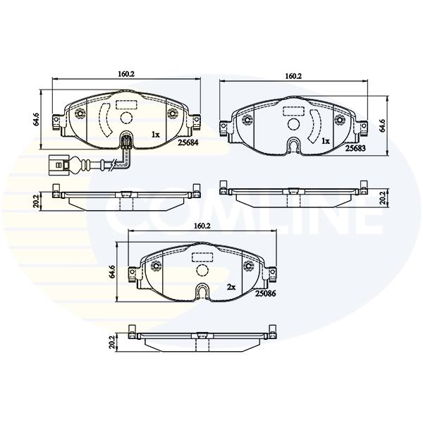 COMLINE - CBP12158 (КОЛОДКИ ПЕР AUDI A3/VW GOLF VII 12-)