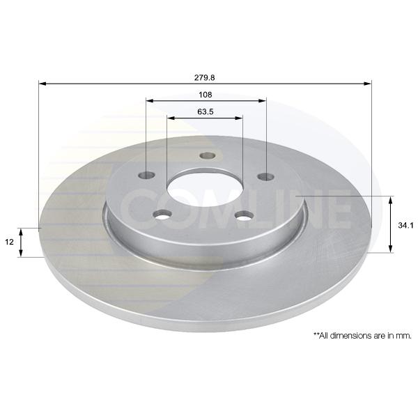 COMLINE - ADC1219 (ДИСК ТОРМ FRD MONDEO III 01- ЗАД НЕ ВЕНТ 280X12 (С ПОКРЫТИЕМ))