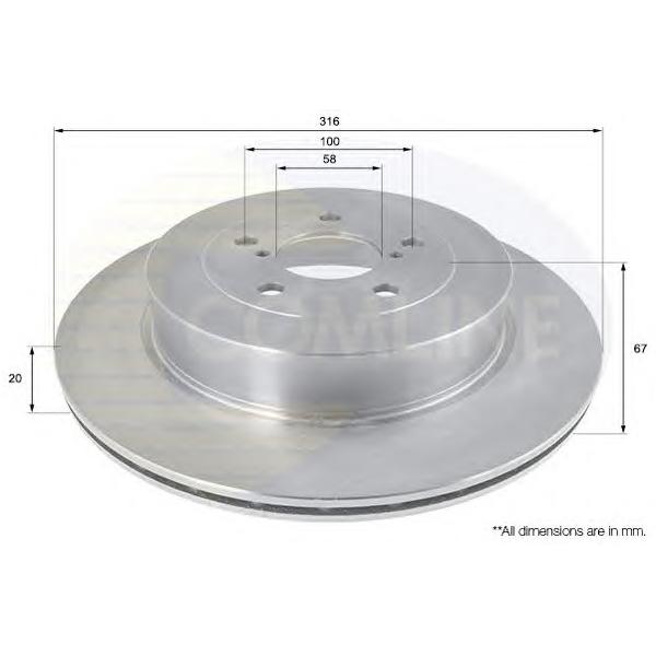 COMLINE - ADC0816V (ДИСК ТОРМ SUB IMPREZA 2.0WRX STI 01- ЗАД ВЕНТ 316X20)