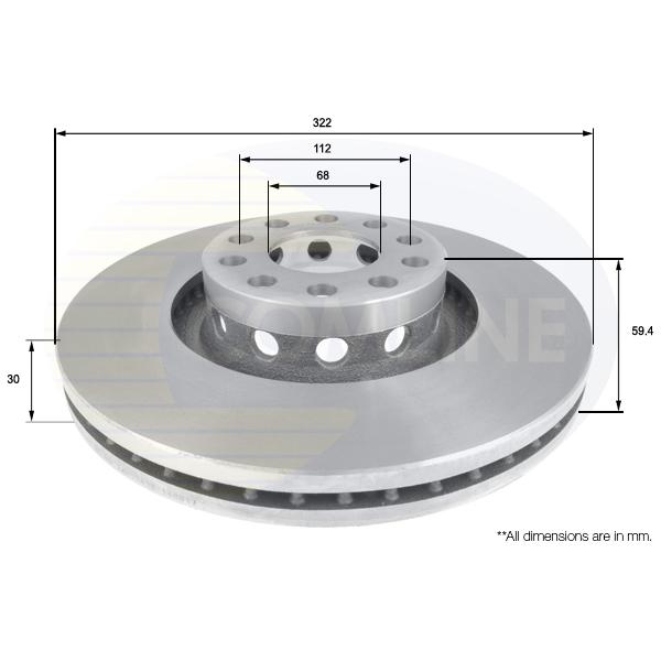 COMLINE - ADC1435V (ДИСК ТОРМ Audi A6 96 -> 97, A8 98 -> 05, VW Phaeton 03 -> (С ПОКРЫТИЕМ))