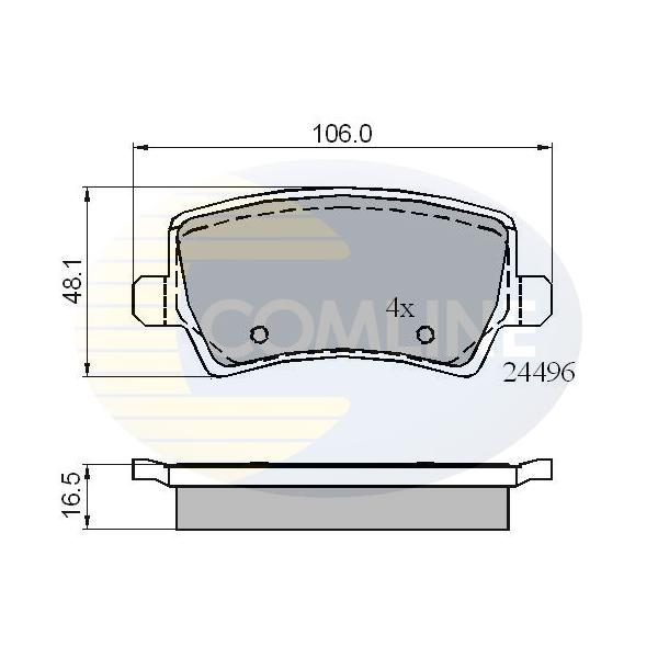 COMLINE - CBP01613 (КОЛОДКИ ЗАД FRD GALAXY 2.0/TDCI/2.2TDCI 10-/S-MAX 2.0/TDCI 10-/VOL S60 II 10-/XC60 08-)