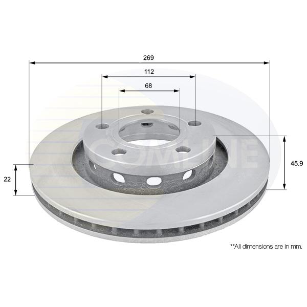 COMLINE - ADC1481V (ДИСК ТОРМ AUDI A8 2.8-4.2/2.5TDI/3.3TDI 96-02 ЗАД ВЕНТ 269X22)