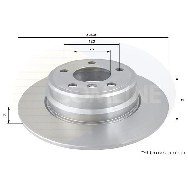 COMLINE - ADC1708 (ДИСК ТОРМ BMW X5 3.0/3.0D/4.4 00- ЗАД НЕ ВЕНТ 324X12 (С ПОКРЫТИЕМ))