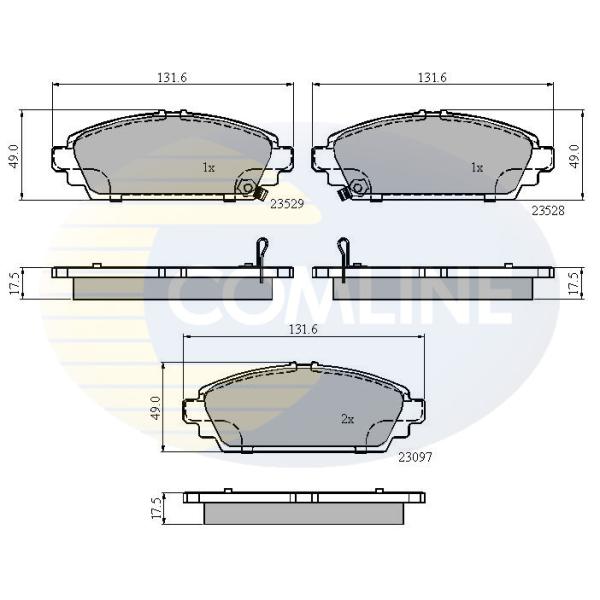 COMLINE - CBP3943 (КОЛОДКИ ПЕР HON ACCORD VII 1.6 98-02/CIVIC VII 1.7DT/2.0I 02-05)
