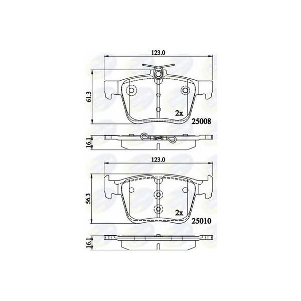 COMLINE - CBP02156 (Колодки тормозные (16.1), задние для Audi A3 2013~, Skoda Kodiaq 2016~, Skoda Superb III 2015~)