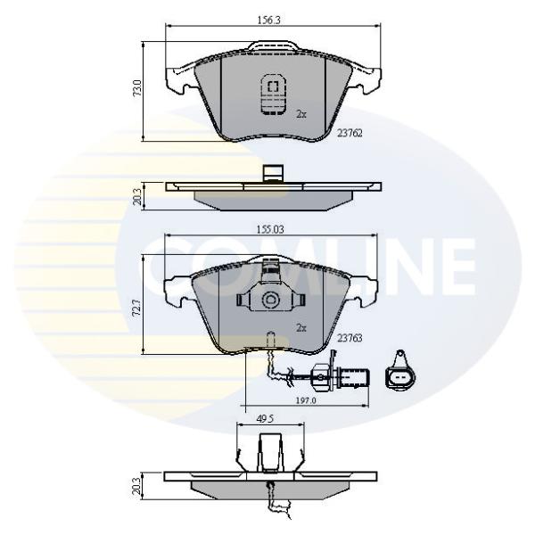 COMLINE - CBP11200 (КОЛОДКИ AUDI A6 97 - 05/A6 ALLROAD QUATTRO 00 - 05)