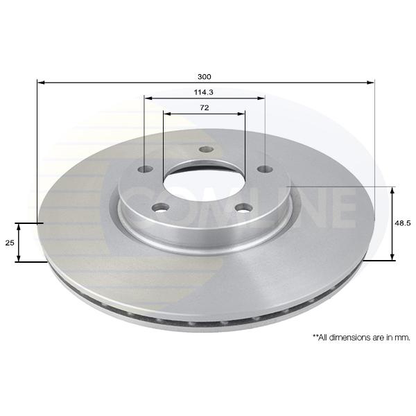 COMLINE - ADC0447V (ДИСК ТОРМ Mazda 3 04 ->, 5  05 -> (С ПОКРЫТИЕМ))